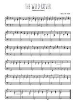 Téléchargez l'arrangement pour piano de la partition de irlande-the-wild-rover en PDF